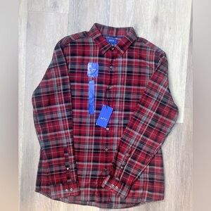 APT. 9 Soft Touch Plaid Button Down Shirt Red Black Size Large NWT